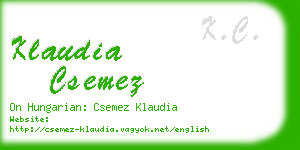 klaudia csemez business card